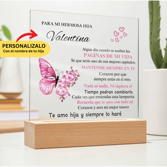 Lámpara con mensaje de amor -PERSONALIZADO