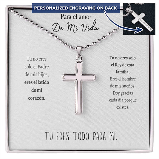 Collar con Cruz personalizado-Te Amo